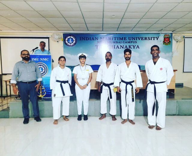 ITOSU-RYU KARATEDO INDIA conducted Seminar and demonstration at Indian MarineTime University for the Cadets. Program was designed under the guidance of Shihan Jogy Abraham. Demonstration technically conducted by Sensei Mathiarasan Selvaraj Assisted by Miss. Kasturi Deosthalee , Mr Sangram Morye & Mr. Pravin Kamble The Seminar lecture was coordinated by Sensei Abraham Philix Ben Thanks to Mr. Srinivas ( Ex. Student IKI) of Indian Marine Time University for the support & co-ordination in organizing the seminar.